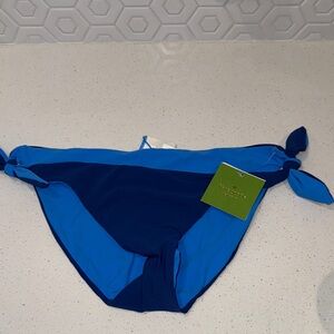 Kate Spade reversible Blue Bikini Bottom with Side Ties